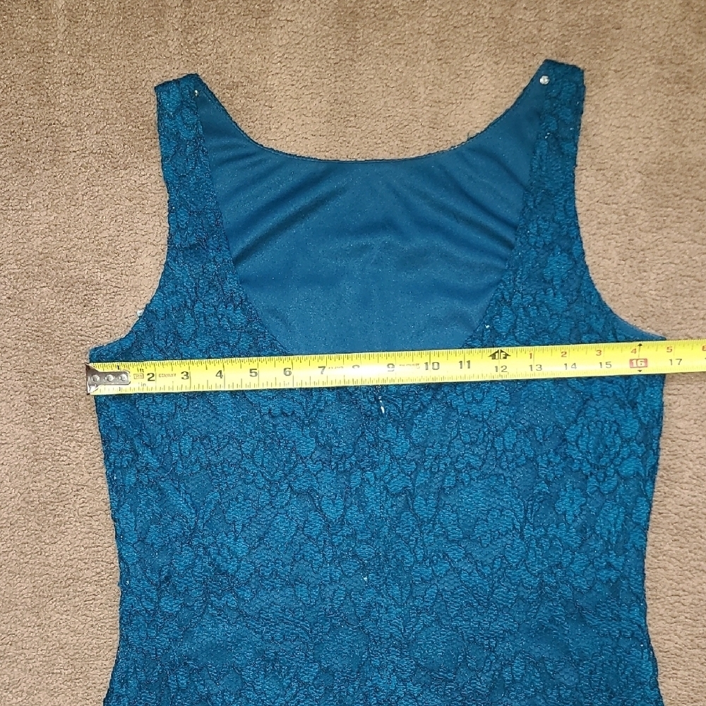 Lauren Ralph Lauren Elegant Teal Lace Dress - Picture 6 of 7
